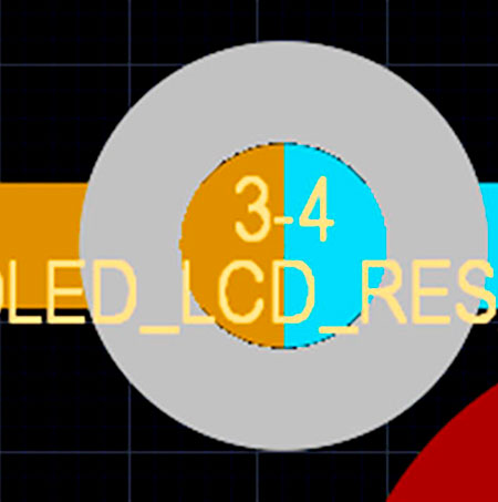 A buried via with the trace entering mid-layer 1 (layer 3) and exiting mid-layer 2 (layer 4).