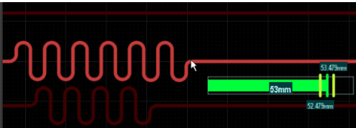 example of serpentine length tuning altium designer