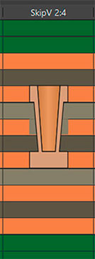 A skip microvia that connects a trace from layer 2 to layer 4.