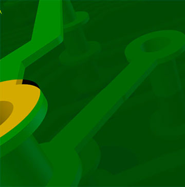 A skip microvia that connects a trace from layer 2 to layer 4.